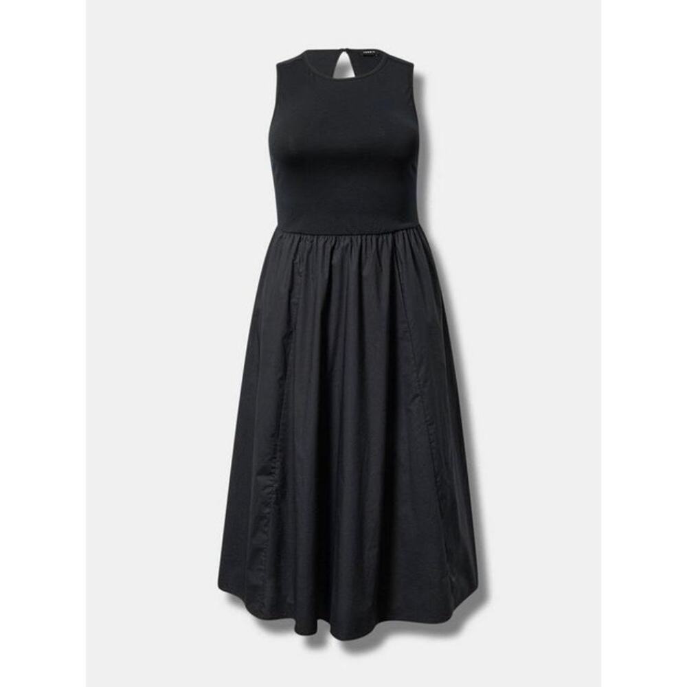 Torrid Black Knit&Cotton A Line Midi Dress Sz.4 - Picture 4 of 14